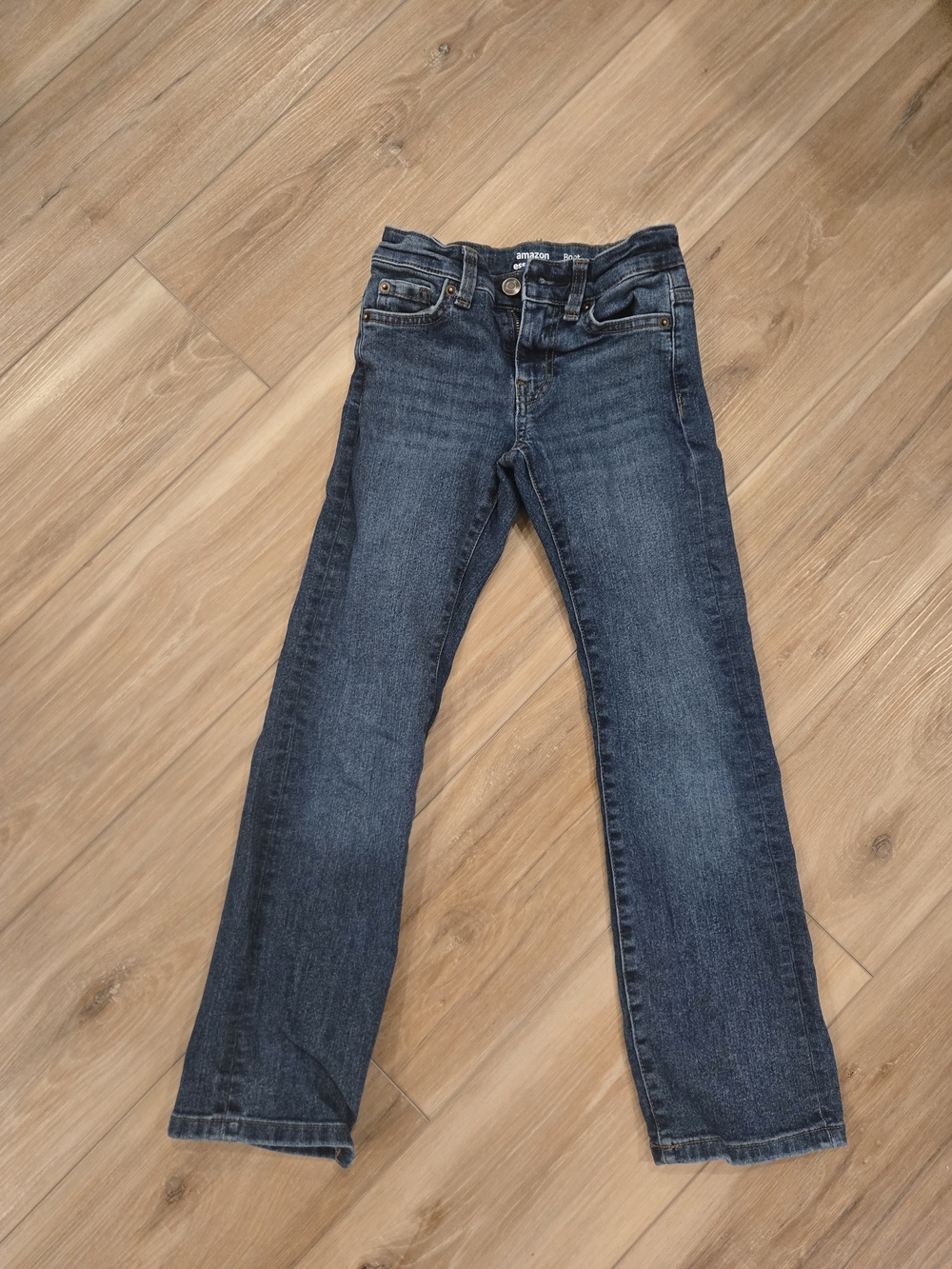 Amazon Girl's Boot Cut Jeans - Dark Blue Size 8 Slim